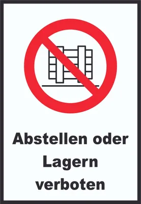 Produktbild von Abstellen oder Lagern verboten Schild A2 Rückseite selbstklebend
