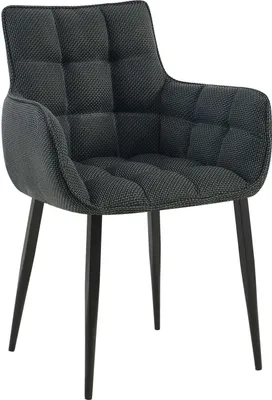 Immagine prodotto di Sedia da pranzo imbottita - Sedia da cucina - Elevato comfort di seduta, imponibile fino a 150 kg | Colore: TitanGrijs | Colore base: Nero