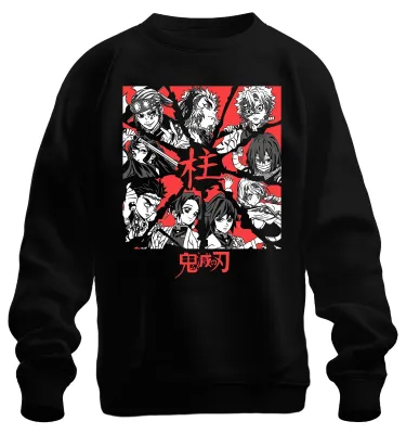 Immagine prodotto di Demon Slayer Kimetsu no Yaiba Hashira Anime Geschenk Vintage Unisex Felpa Pullover, Schwarz, S