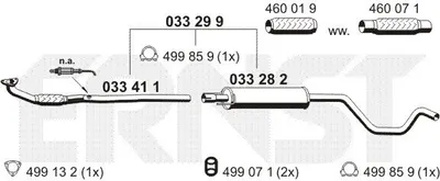 Produktbild von ERNST 033299 Mittelschalldämpfer Schalldämpfer für OPEL Meriva A (X03)