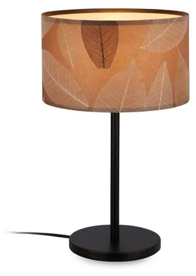Immagine prodotto di Lampada da tavolo Briloner Mata, decorazione a foglie, interruttore a cavo, stile boho, attacco E27, color caffè, Ø25 x 41,5 cm