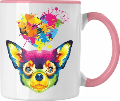 Produktbild von Trendation - Chihuahua Herz Farbe Besitzer Tasse Geschenk Lustiger Spruch Geschenkidee Chihuahua Liebhaber (Rosa)