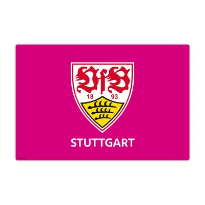 Produktbild von Schreibtischunterlage für Kinder und Erwachsene - VfB Stuttgart - Logo rosa - 60 x 40 cm - aus abwischbarem Premium Vinyl -  Germany