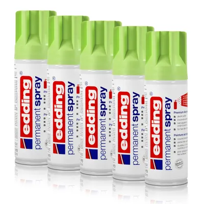 Immagine prodotto di 5x edding Spray permanente pastellgrün opaco 200 ml Premium Acryllack Spraydose