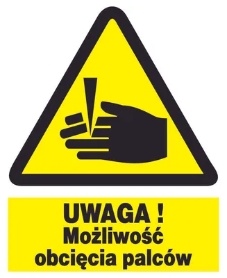 Obrázok produktu pre POZOR! Výstražná značka Nebezpečenstvo porezania prstov 225X275