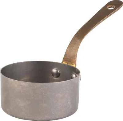 Produktbild von APS 40781 Serviertopf / Stielkasserolle VINTARA, Edelstahl, Ø 7 cm, Höhe 3,5 cm, 0,12 Liter, Antik-Edelstahl-Look