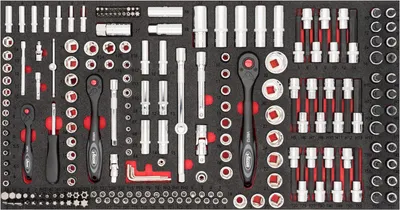 Produktbild von VIGOR Steckschlüssel Werkzeug Satz für Series XL V4586 1/4", 1/4", 3/8", 1/2" E