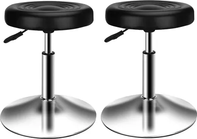 Imagen del producto de Silla giratoria de cuero sintético con respaldo, ideal para oficina o bar