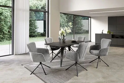 Produktbild von NEMURO Esstisch Auszugtisch 160 (240) cm Gestell schwarz Glas schwarz