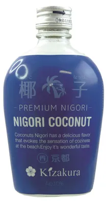 Produktbild von [ 300ml ] KIZAKURA Sake Kokosnuss Nigori aus Japan, alc. 10% vol / Nigori Coconut