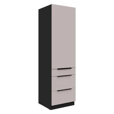 A tall, narrow cabinet with three drawers and a sleek, modern design.