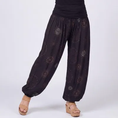 Produktbild von Haremshose Damen weite Hose mit Gummizug Sommerhose Gr. 36 bis 48 Schlupfhose