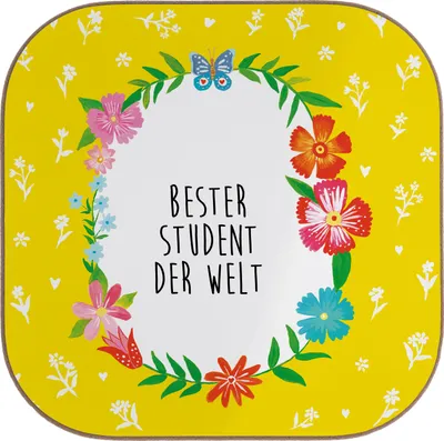 Produktbild von Mr. & Mrs. Panda Untersetzer für Gläser Student - Weiß - Geschenk, Coaster, gläseruntersetzer, Studienabschluss, Universität, Hochschule, Holzuntersetzer, Musterschüler