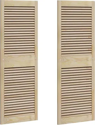 Image de vidaXL Porte d'armoire avec porte 2 pièces Naturel 49,5 x 2,1 x 140,5 cm