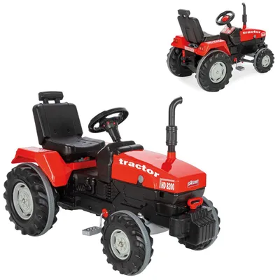 Obrázok produktu pre Detský traktor Pilsan Super 07294 s vzduchovou húkačkou, ťažným zariadením a pedálmi, červený