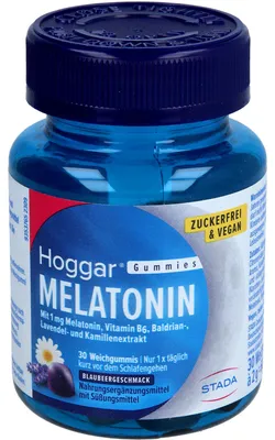 Image de Gommes molles Hoggar à la mélatonine, goût myrtille, 30 pcs. Oursons en gomme