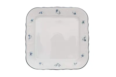 Image de Thun 1794 Plateau carré, 26 cm, porcelaine tchèque, Bernadotte, roses bleues, Thun