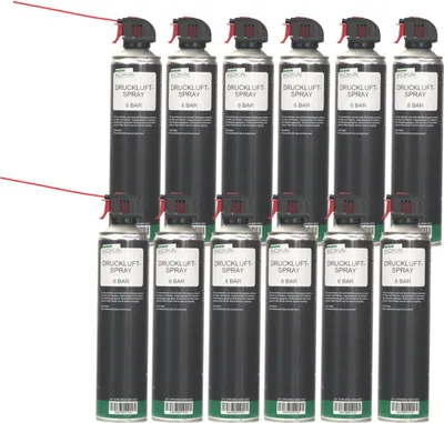 Produktbild von 12x Set KOKA Druckluftspray 6 Bar Druckluft-Reiniger + Röhrchen Dose Extragroß