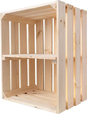 Produktbild von Creative Deco Große Holzkiste mit Regal | Dekorative Naturholzkiste | Geschenke Holzbox Kiste Perfekt als Geschenkbox Weinkiste Spielzeugkiste Aufbewahrungsbox
