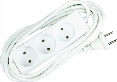 Image de Câble de rallonge avec 3 prises 3 m Bloc d'alimentation blanc