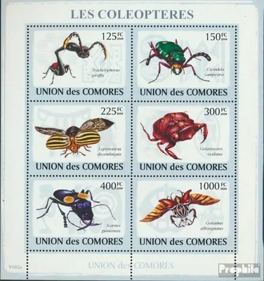 Produktbild von Briefmarken Komoren 2009 Mi 2093-2098 Kleinbogen (kompl. Ausg.) postfrisch Käfer