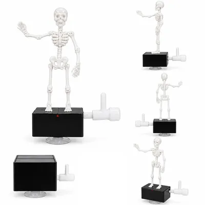 Produktbild von Halloween Skelett Deko 21cm, 3D gedruckte tanzende Skelett Figur, Aquarium Dekoration mit Luftblasen Effekt, Totenkopf Deko für Party & Zuhause