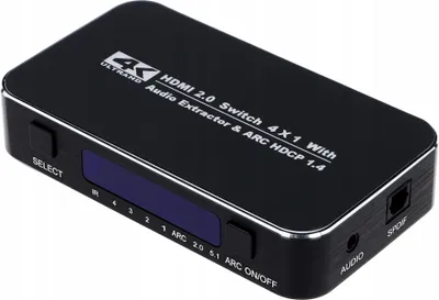 Obrázok produktu pre Prepínač HDMI 2.0 4x1 Prepínač UHD 4K HDCP HDR