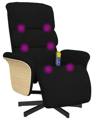 Obrázok produktu pre vidaXL Masážne kreslo s podnožkou čierna látka