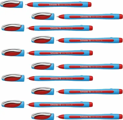 Image de 10x Schneider 150202 Stylo à bille Slider Memo XB 0,7 mm rouge