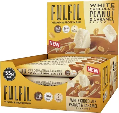 Produktbild von Fulfil Vitamin & Protein Bar – 15 x 55g-Riegel White Chocolate Peanut & Caramel