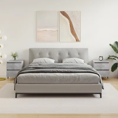 Immagine prodotto di vidaXL Comodini, set da 2 pezzi, grigio cemento, 40x35x50 cm, materiale composito