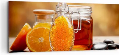 Produktbild von Bild auf Leinwand - Leinwandbild - Essen Honig Glas Vitamin - 120x50cm - Wand Bild - Wanddeko - Leinwanddruck - Bilder - Kunstdruck - Wanddekoration - Leinwand bilder - Wandkunst - AB120x50-2586