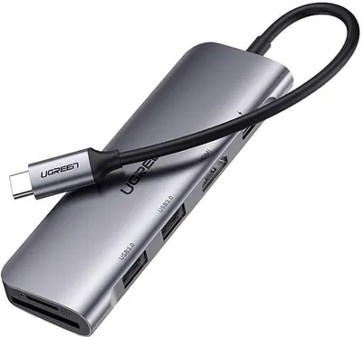 Obrázok produktu pre Adaptér Ugreen Cm195 6W1 Usb-C - Hdmi / 2x Usb-A 3.0 / Usb-C Pd / Kvalitný Sd / Tf - Špecializovaný