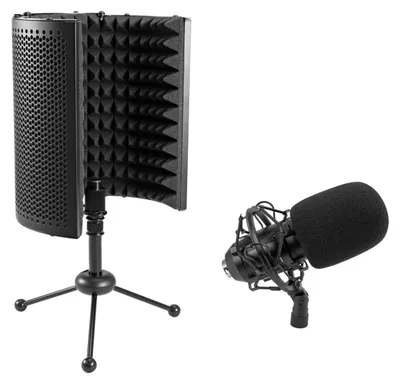 Productafbeelding van OMNITRONIC Set: MIC CM-78MK2, grootmembraan condensatormicrofoon + AS-04, tafelmicrofoon-absorptiesysteem (20000919)