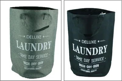 Produktbild von 2 Stück Wäschesäcke DELUXE LAUNDRY Schwarz Grau