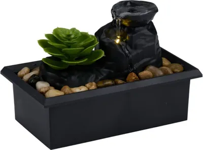 Image de Arti Casa Fontaine d'intérieur ornement d'eau avec piles - éclairage LED inclus - 10,5x17,5x12 cm