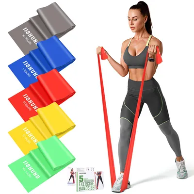 Produktbild von Set mit 5 Widerstandsbändern für Yoga, Pilates und Fitness