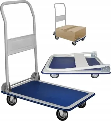 Immagine prodotto di EKSPAND | Carrello a piattaforma - 150 kg - Blu - Superficie antiscivolo - Pieghevole e stabile