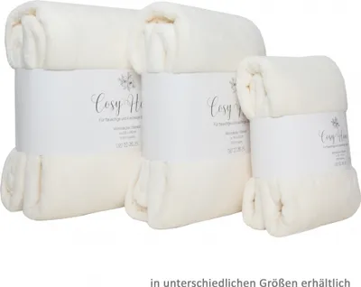 Obrázek produktu pro Přehozy na postel a pohovku, nadýchané a měkké, krémové, rozměry – 130 x 150 cm