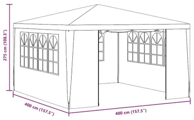 Produktbild von vidaXL Profi-Partyzelt mit Seitenwänden 4×4 m Anthrazit 90 g/m²