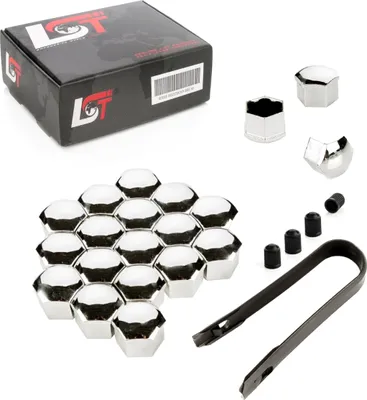 Produktbild von 20x Abdeckkappen Radschrauben Set 17 mm chromfarben für SAAB VOLVO OPEL VAUXHALL