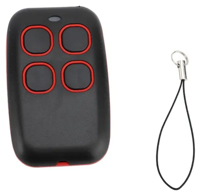 Image de 4 télécommandes sans fil, contrôle à large bande de fréquences (250 à 913 MHz), pour la copie de signaux, adaptées aux ouvre-portails de garage, aux stores, aux portes automatiques. Couleur : rouge