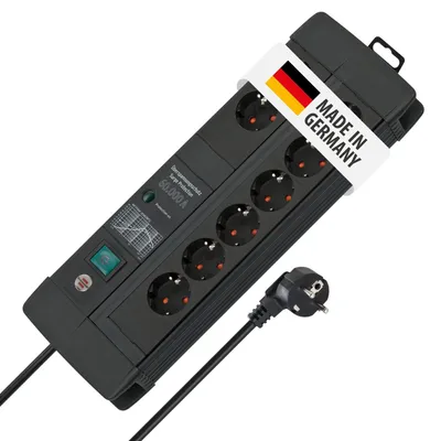Produktbild von Brennenstuhl 1256000698, 3 m, Drinnen, Abgewinkelt, IP20, Schwarz, 8 AC-Ausgänge