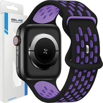 Produktbild von Beline Pasek Apple Watch New Sport Silikon 42/44/45/49Mm Czarno-Fioletowy Schwarz/Lila Box
