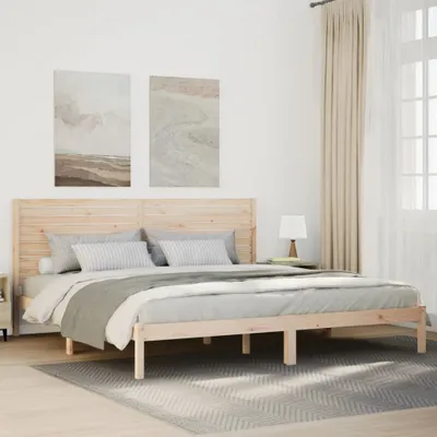 Imagen del producto de Maison Exclusive: Marco de cama extendido, sin colchón, de 180 x 210 cm, fabricado en madera maciza