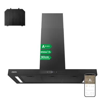 Obrázok produktu pre CIARRA A+++ 650 m³/h odsávač pár 90cm nástenný odsávač pár WIFI +APP & Touch Control Boost VMB9102P