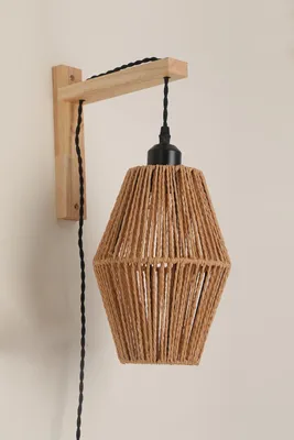 Zdjęcie produktu dla Lampa Ścienna SIBU kinkiet Stylowa ze sznurka styl Boho Ozdobna Naturalna