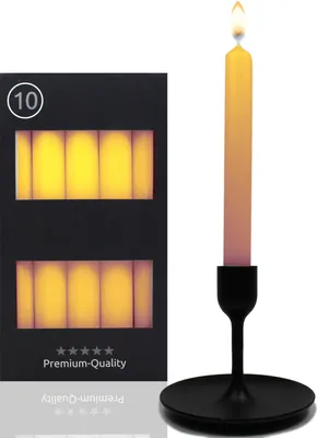 Produktbild von 10er Set Tafelkerzen Stabkerzen Gelb 18,5cm Kerze 7,5 Std Brenndauer
