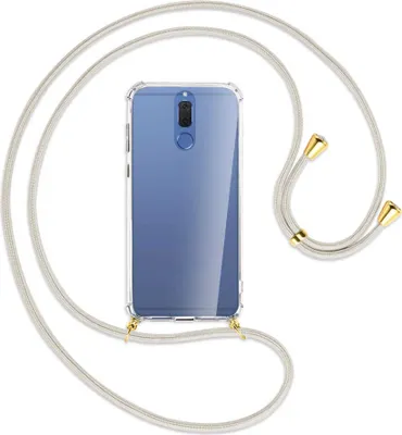 Produktbild von Handykette Backcover-Schutzhülle mit Band (Metall goldfarben) für Huawei Mate 10 Lite / G10 - broken white