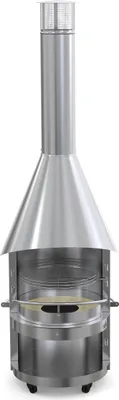 Produktbild von Gartenkamin asado® Fuego 70 cm Edelstahl silber inkl. Aschekasten, Grillrost, Ablage